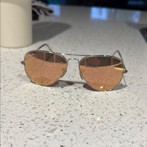 Copper Ray-Ban Aviator Flash Lense Sunglasses with Orange Lenses
